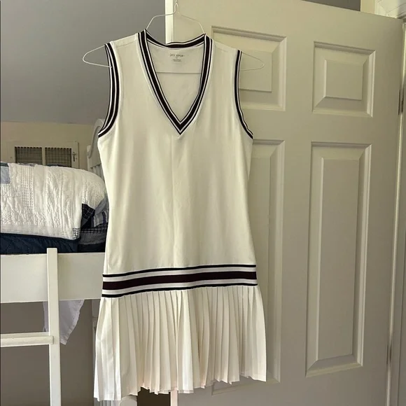 Tory Sport Burch Tennis Women's Sleeveless V-Neck Tennis Dress - White Small - Picture 2 of 4